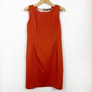 Tahari‎ Sleeveless Rust Burnt Orange Sheath Midi Dress Size 10